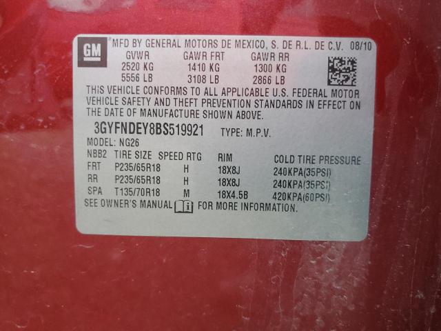 2011 Cadillac Srx Luxury Collection VIN: 3GYFNDEY8BS519921 Lot: 60225454