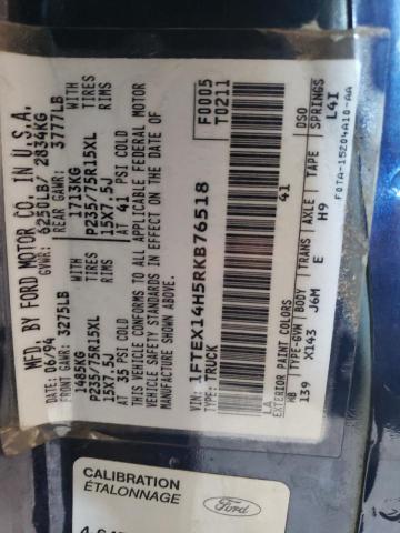 1994 Ford F150 VIN: 1FTEX14H5RKB76518 Lot: 58919344