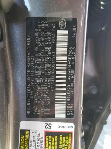 VIN 4T1G11AK8MU541891 2021 Toyota Camry, SE no.13