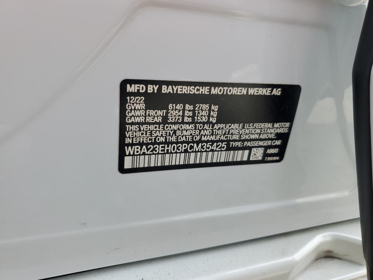 WBA23EH03PCM35425 2023 BMW 740 I