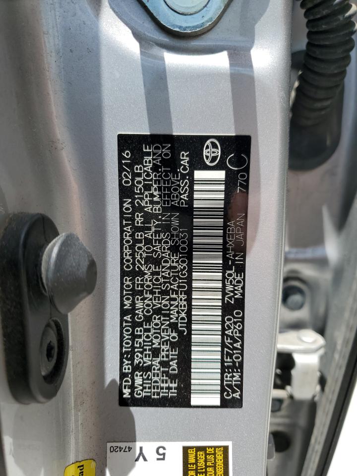 JTDKBRFU1G3010031 2016 Toyota Prius