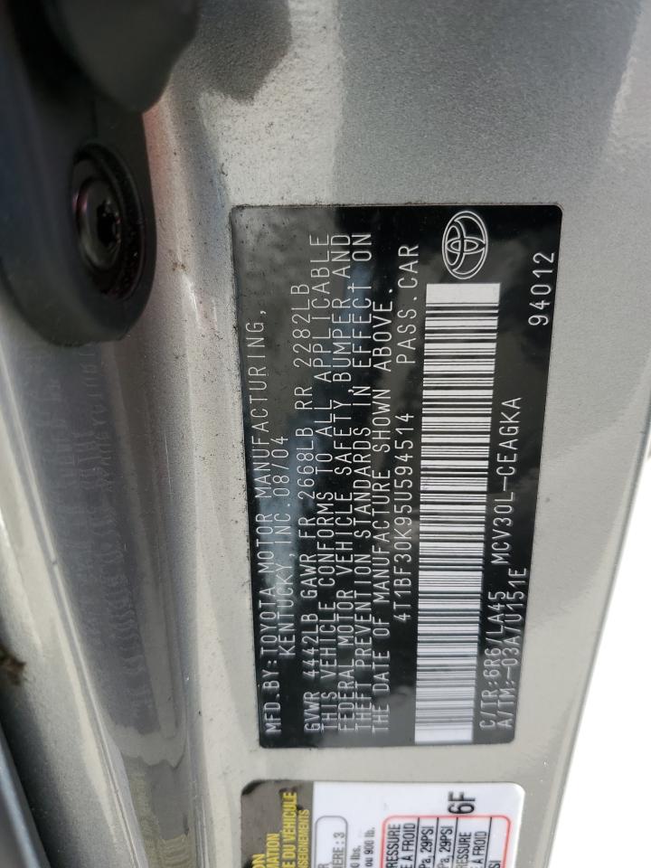 4T1BF30K95U594514 2005 Toyota Camry Le