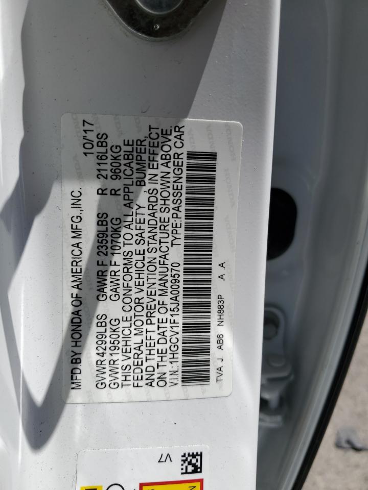 1HGCV1F15JA009570 2018 Honda Accord Lx