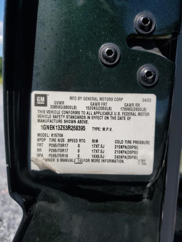 1GNEK13Z63R268395 2003 Chevrolet Tahoe K1500