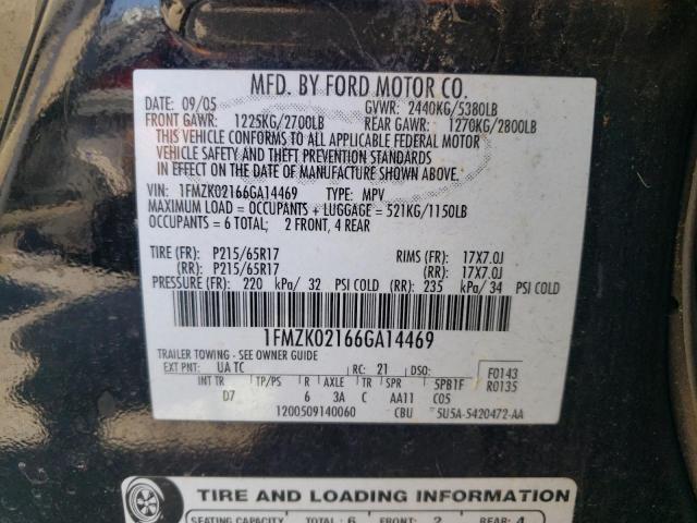 2006 Ford Freestyle Sel VIN: 1FMZK02166GA14469 Lot: 59494744