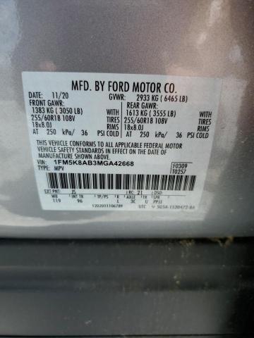 2021 Ford Explorer Police Interceptor VIN: 1FM5K8AB3MGA42668 Lot: 59916104