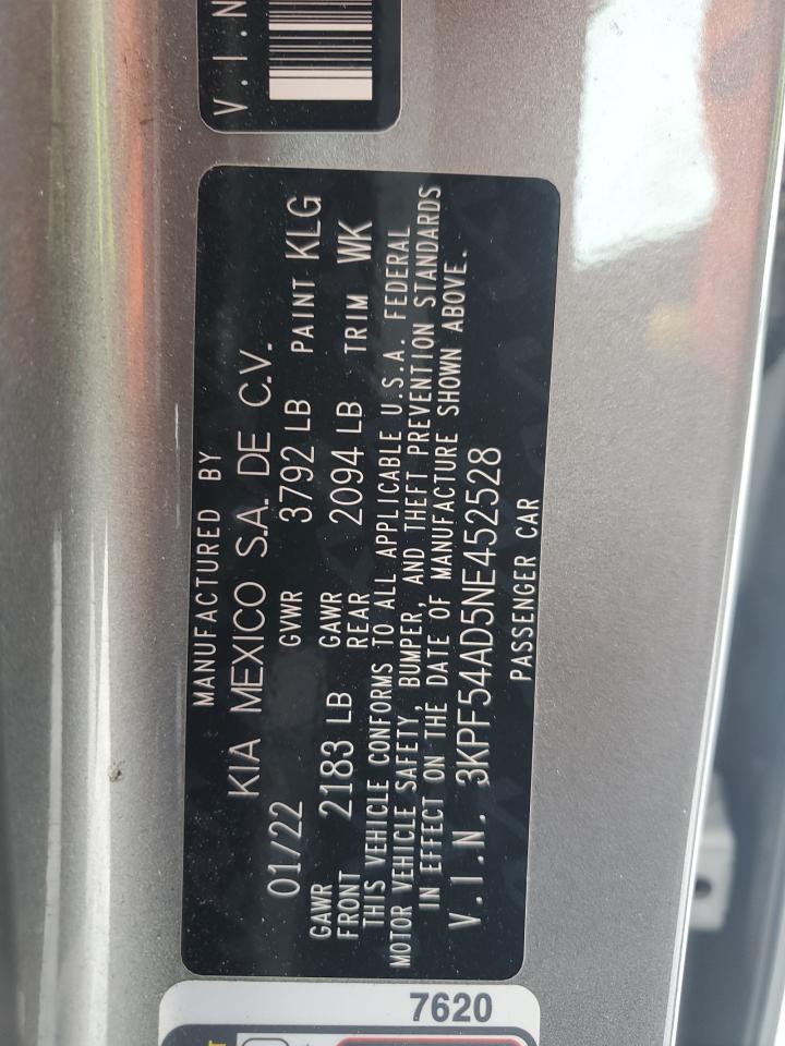 3KPF54AD5NE452528 2022 Kia Forte Gt Line