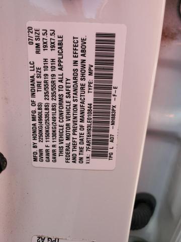 2020 Honda Cr-V Touring VIN: 7FART6H93LE010844 Lot: 58313134