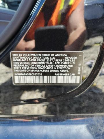 2020 Volkswagen Passat R-Line VIN: 1VWMA7A35LC027033 Lot: 57510634