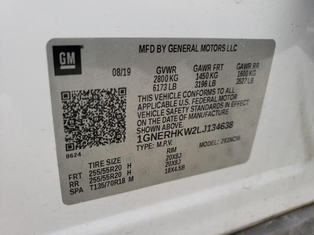 2020 Chevrolet Traverse Lt VIN: 1GNERHKW2LJ134638 Lot: 57937494