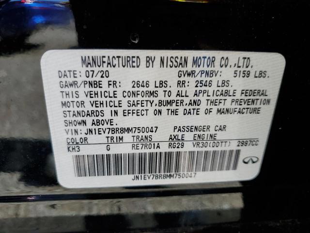 2021 Infiniti Q50 Luxe VIN: JN1EV7BR8MM750047 Lot: 58227274