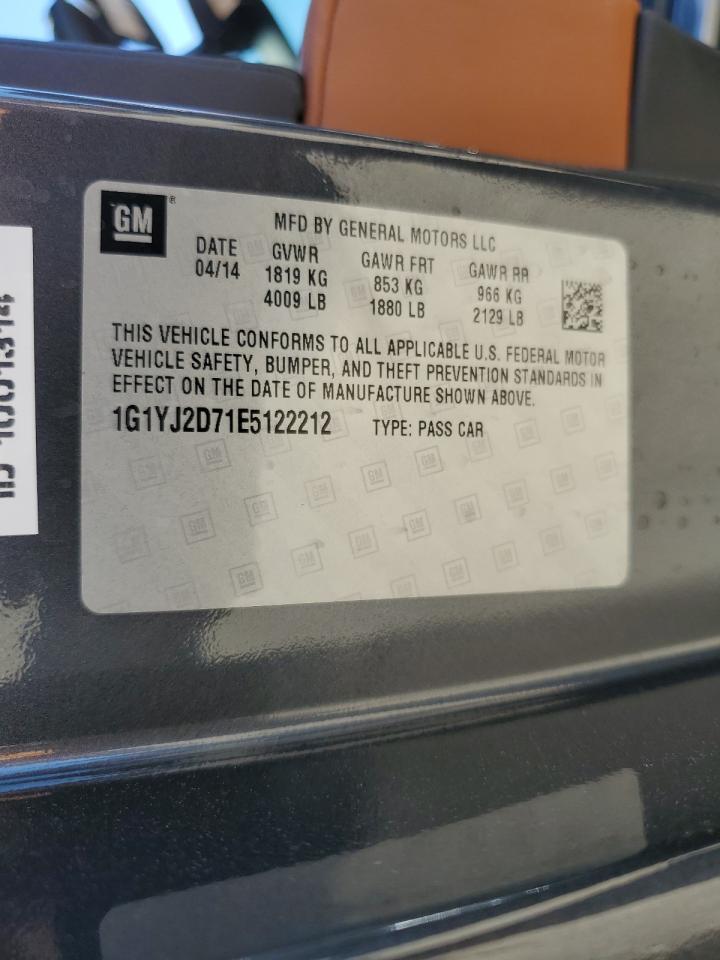 1G1YJ2D71E5122212 2014 Chevrolet Corvette Stingray Z51 2Lt