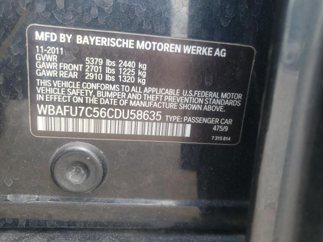 2012 BMW 535 Xi VIN: WBAFU7C56CDU58635 Lot: 60094994