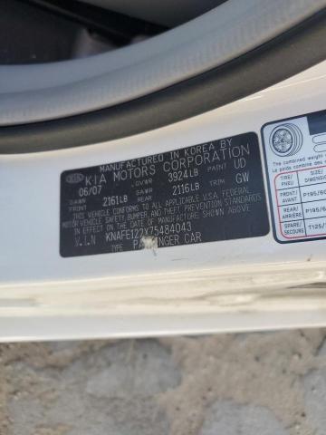 2007 Kia Spectra Ex VIN: KNAFE122X75484043 Lot: 59667424