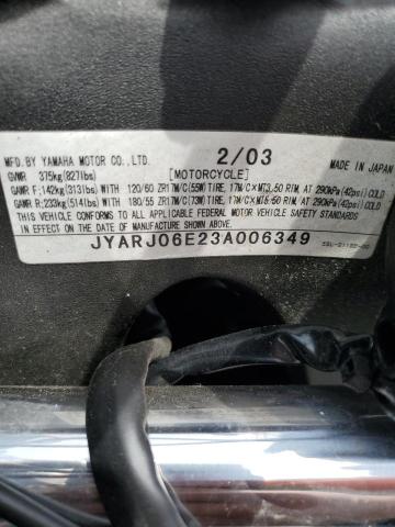 2003 YAMAHA YZFR6 L JYARJ06E23A006349