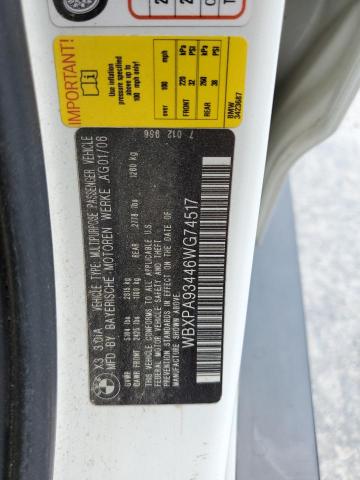 2006 BMW X3 3.0I VIN: WBXPA93446WG74517 Lot: 59715724