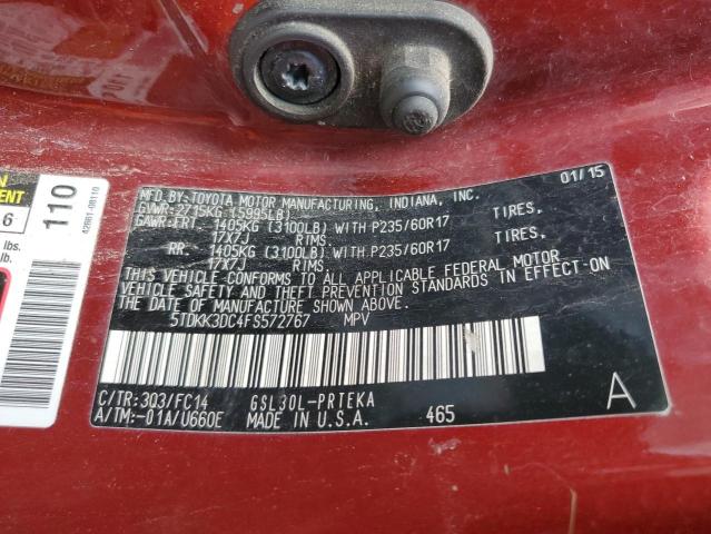 5TDKK3DC4FS572767 2015 Toyota Sienna Le