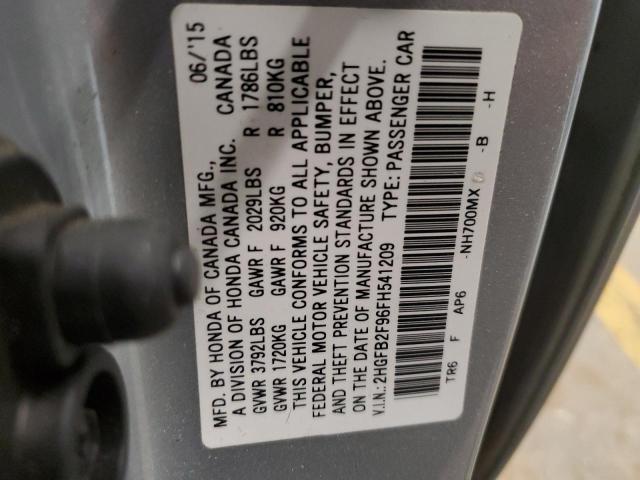 2015 HONDA CIVIC EXL - 2HGFB2F96FH541209