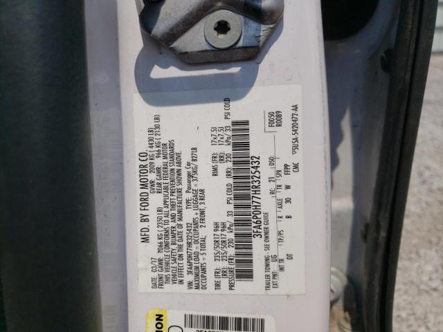 2017 Ford Fusion Se VIN: 3FA6P0H77HR325432 Lot: 59011344