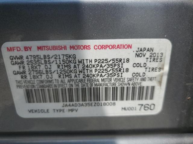 2014 Mitsubishi Outlander Se VIN: JA4AD3A35EZ018008 Lot: 56771044