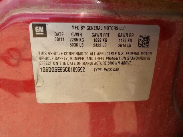2012 Cadillac Cts Luxury Collection VIN: 1G6DG5E55C0109592 Lot: 59369944