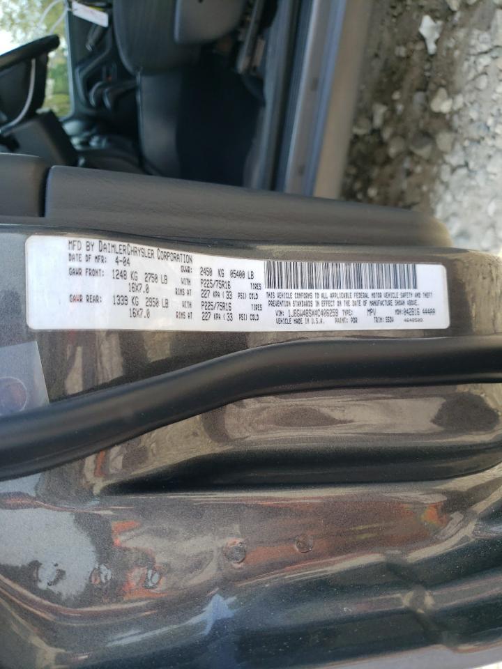 1J8GW48SX4C406259 2004 Jeep Grand Cherokee Laredo