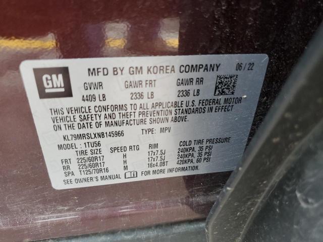 2022 CHEVROLET TRAILBLAZE - KL79MRSLXNB145966