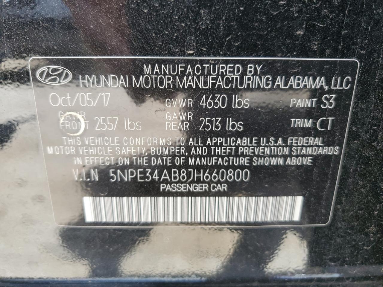 5NPE34AB8JH660800 2018 Hyundai Sonata Sport
