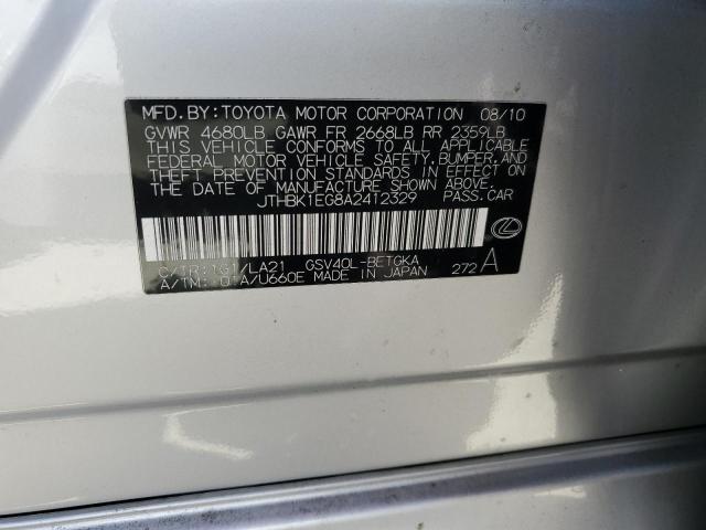 2010 Lexus Es 350 VIN: JTHBK1EG8A2412329 Lot: 60509254