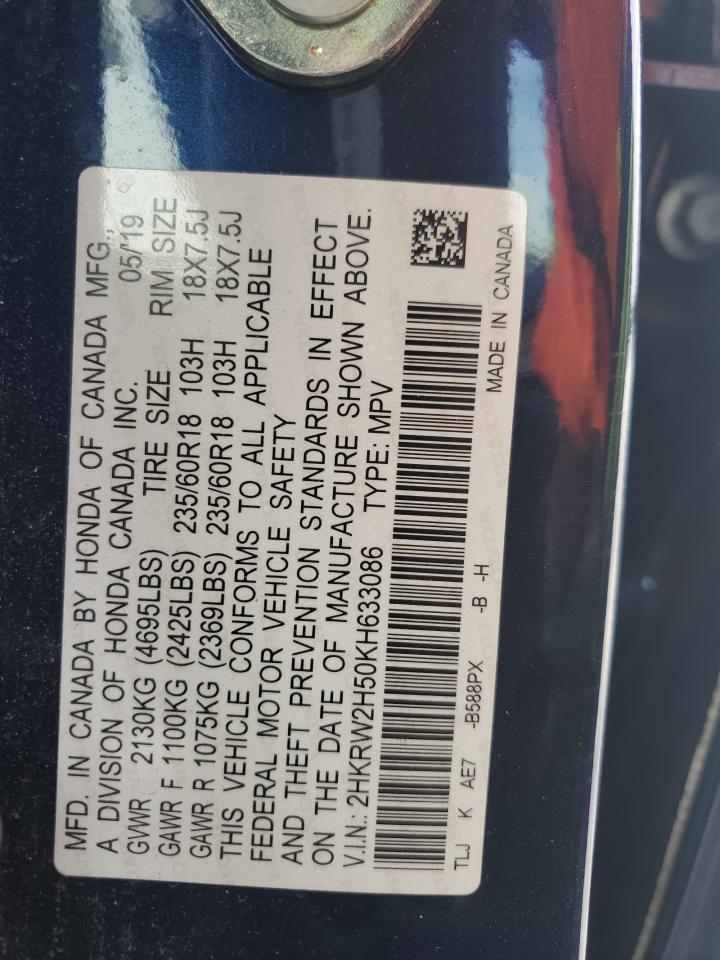 2HKRW2H50KH633086 2019 Honda Cr-V Ex