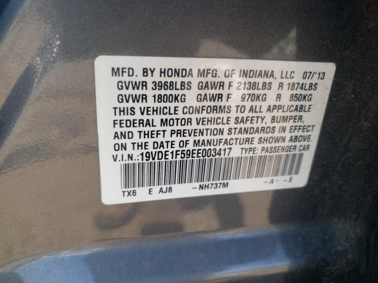 19VDE1F59EE003417 2014 Acura Ilx 20 Premium