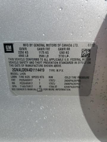 2013 Chevrolet Equinox Lt VIN: 2GNALDEK4D1114419 Lot: 58981334