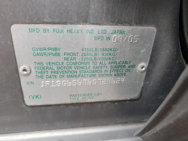 2006 Subaru Forester 2.5X Premium VIN: JF1SG65676G729624 Lot: 59672584