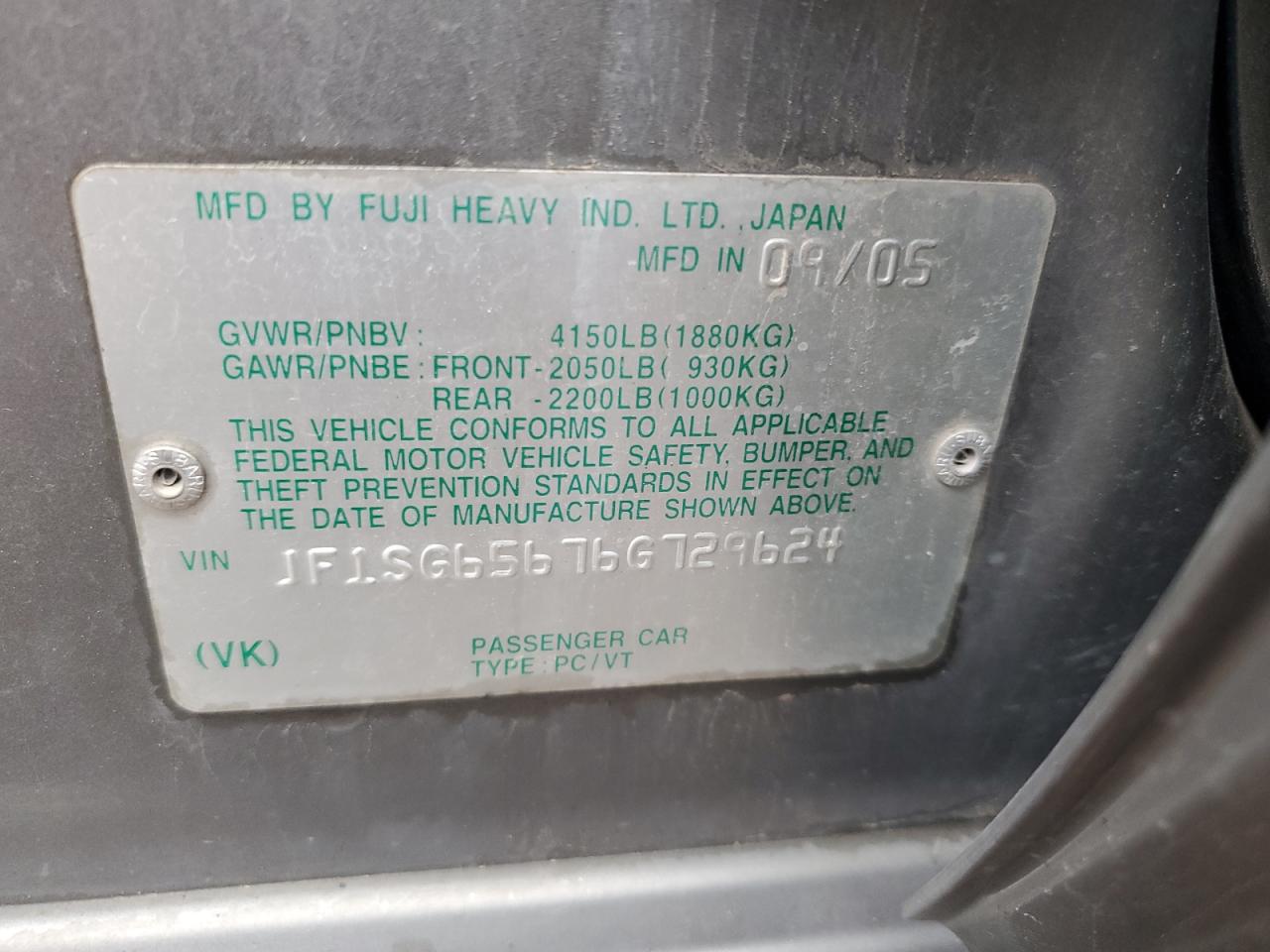 JF1SG65676G729624 2006 Subaru Forester 2.5X Premium