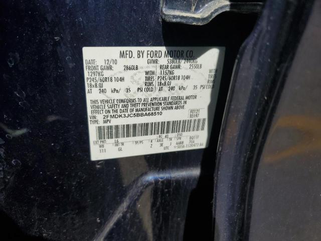 2011 Ford Edge Sel VIN: 2FMDK3JC5BBA68510 Lot: 58424464