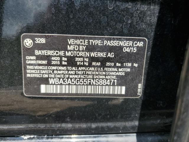 2015 BMW 328 I VIN: WBA3A5G55FNS88471 Lot: 60089134