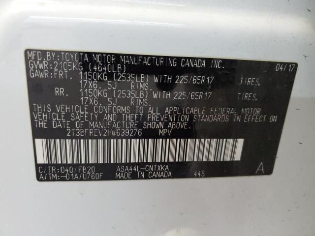 2017 Toyota Rav4 Le VIN: 2T3BFREV2HW639276 Lot: 59850964