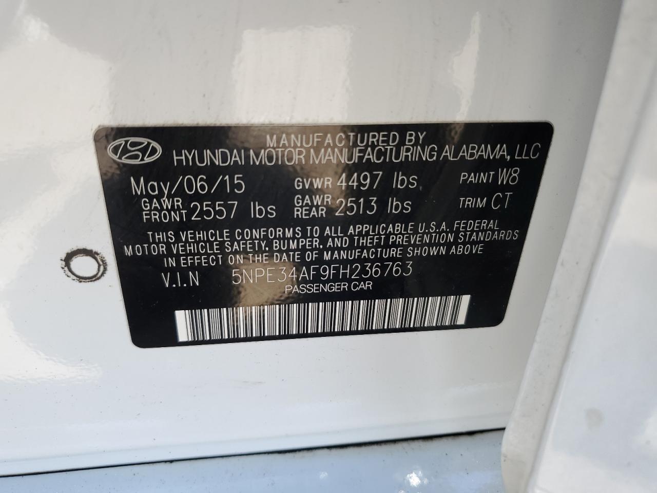 5NPE34AF9FH236763 2015 Hyundai Sonata Sport