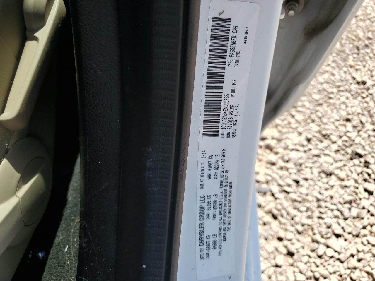 1C3CDZAB4EN195735 2014 Dodge Avenger Se