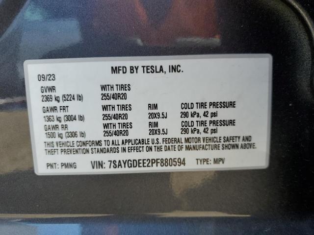 2023 Tesla Model Y VIN: 7SAYGDEE2PF880594 Lot: 58786834