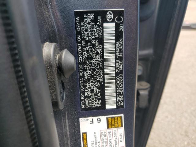 2016 Toyota Prius VIN: JTDKARFU6G3027202 Lot: 57976874