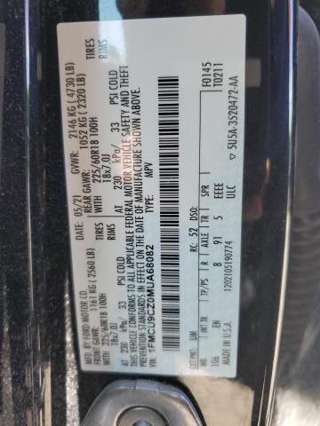 2021 Ford Escape Sel VIN: 1FMCU9CZ0MUA68082 Lot: 55476834