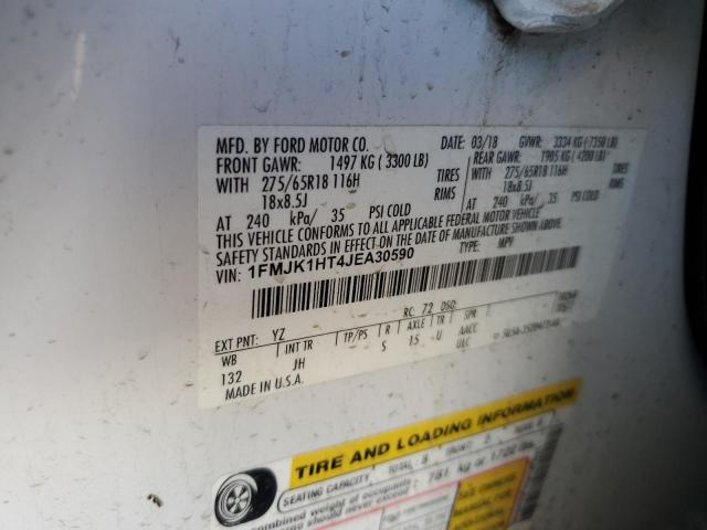 2018 Ford Expedition Max Xlt VIN: 1FMJK1HT4JEA30590 Lot: 59976964