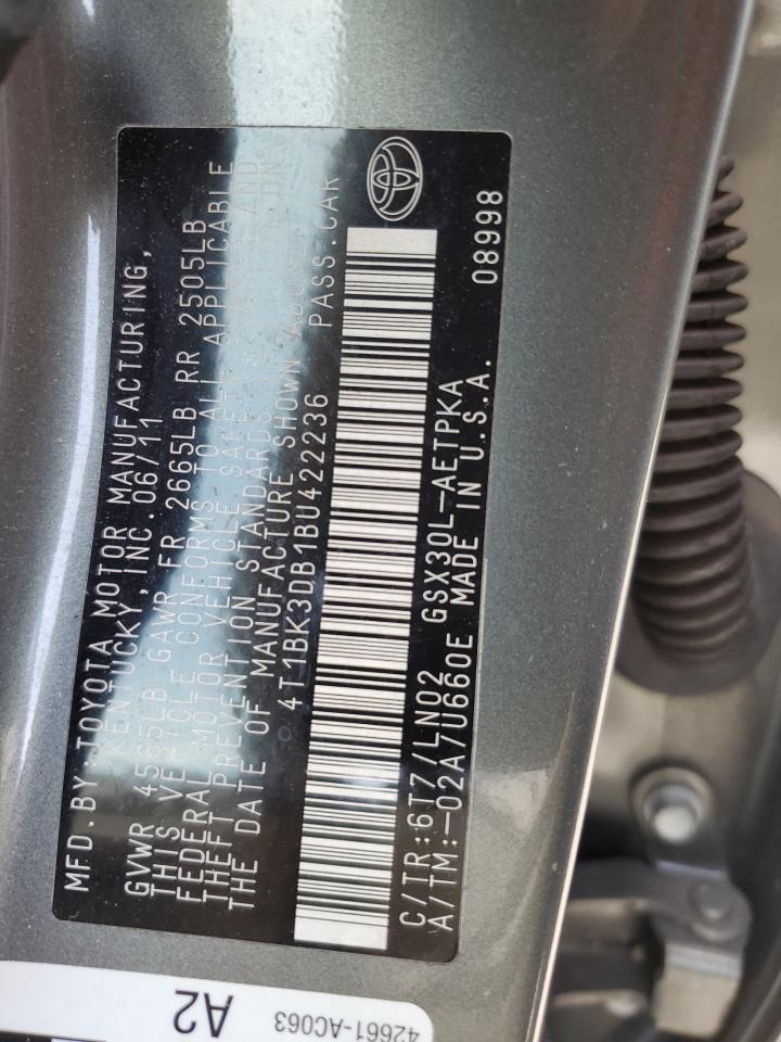 4T1BK3DB1BU422236 2011 Toyota Avalon Base