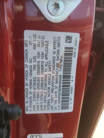 2021 Honda Cr-V Exl VIN: 2HKRW2H80MH665548 Lot: 58022414