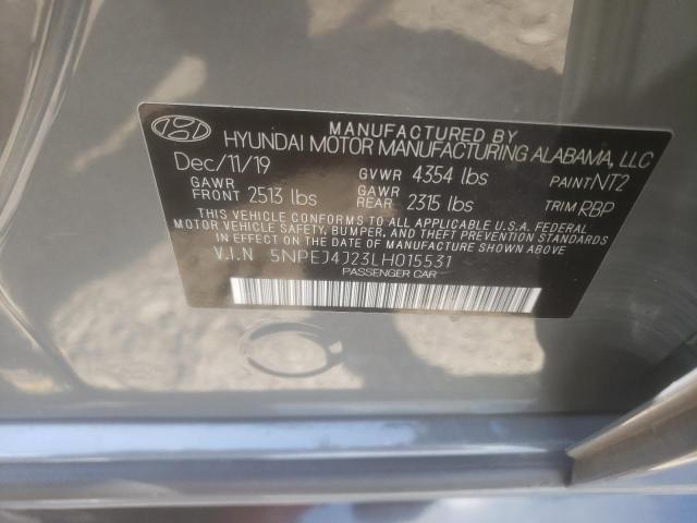 2020 Hyundai Sonata Sel Plus VIN: 5NPEJ4J23LH015531 Lot: 58898274