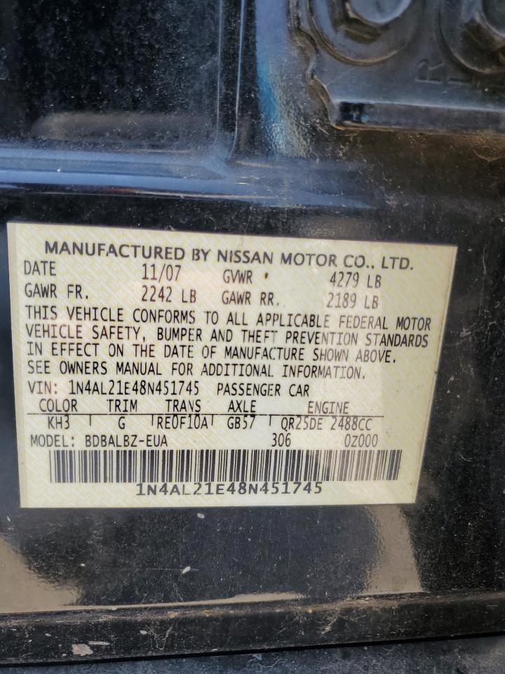 1N4AL21E48N451745 2008 Nissan Altima 2.5