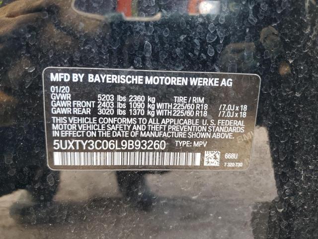 2020 BMW X3 Sdrive30I VIN: 5UXTY3C06L9B93260 Lot: 60319934