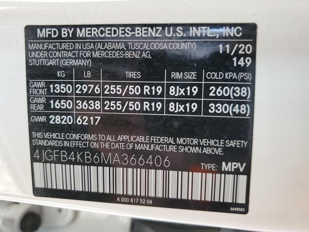 4JGFB4KB6MA366406 2021 Mercedes-Benz Gle 350 4Matic