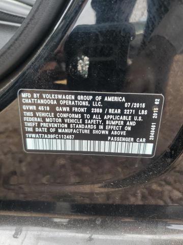 2015 VOLKSWAGEN PASSAT S - 1VWAT7A39FC112457